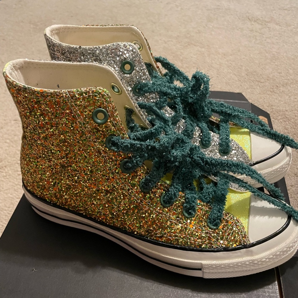RARE NEW Converse Chuck Taylor All Star JW Anderson Glitter Gold Silver